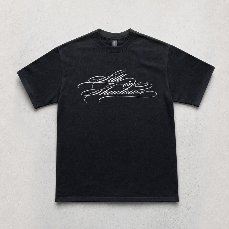 Silk in Shadows Cursive Tee